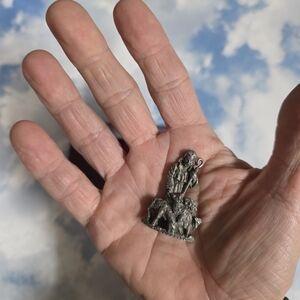 Vintage Miniature Good Shepherd Statue Pewter Figurine Garden Grove California